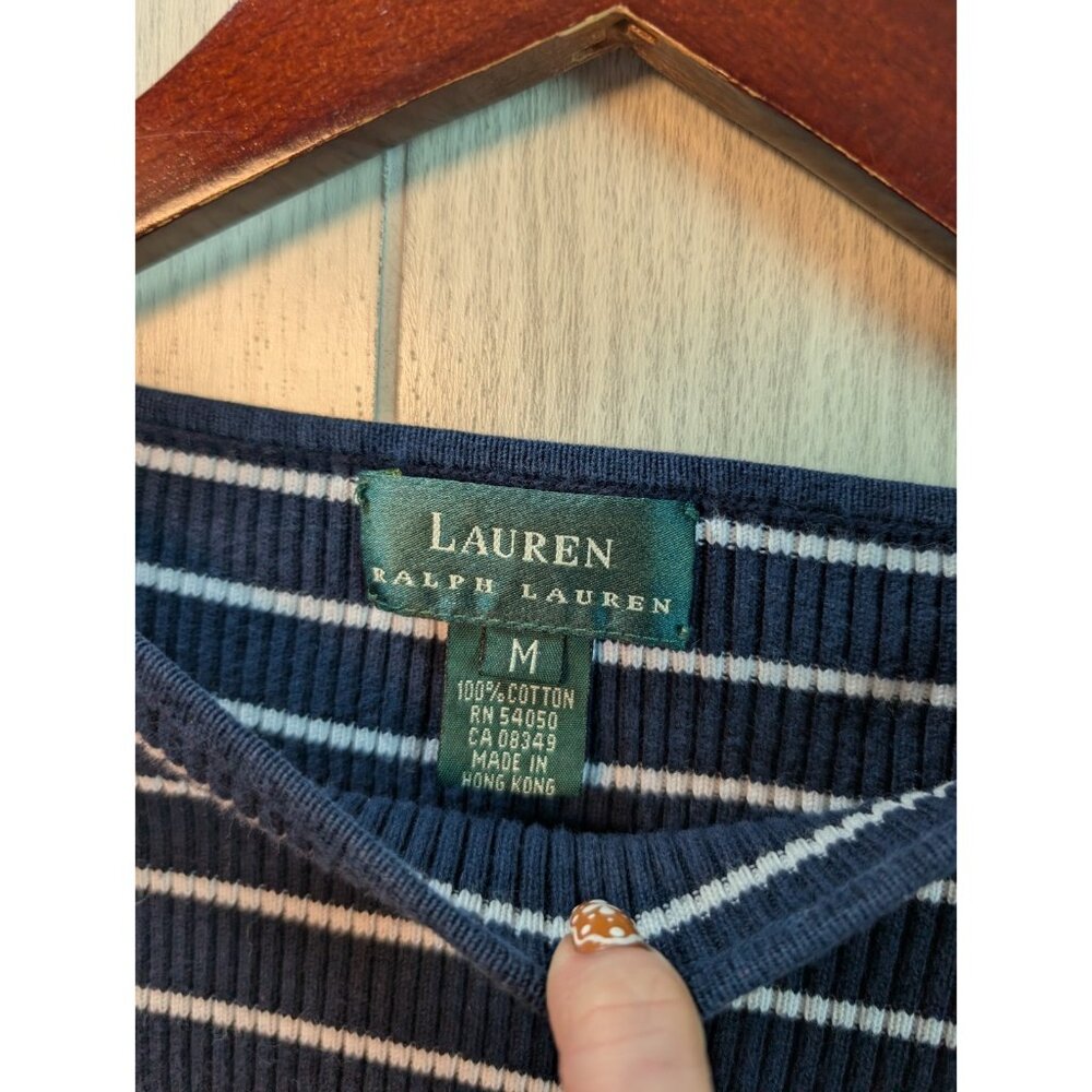 Lauren Ralph Lauren Sweater Womens Medium Ribbed Pullover Crewneck Long Sleeve - Picture 4 of 6